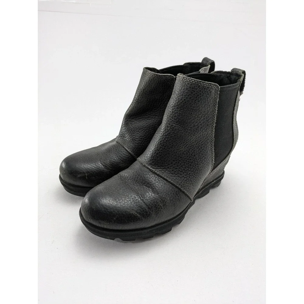 Womens Sorel Joan Of‎ Arctic Wedge II Gray Chelsea Boots NL3346-052 Size 9
